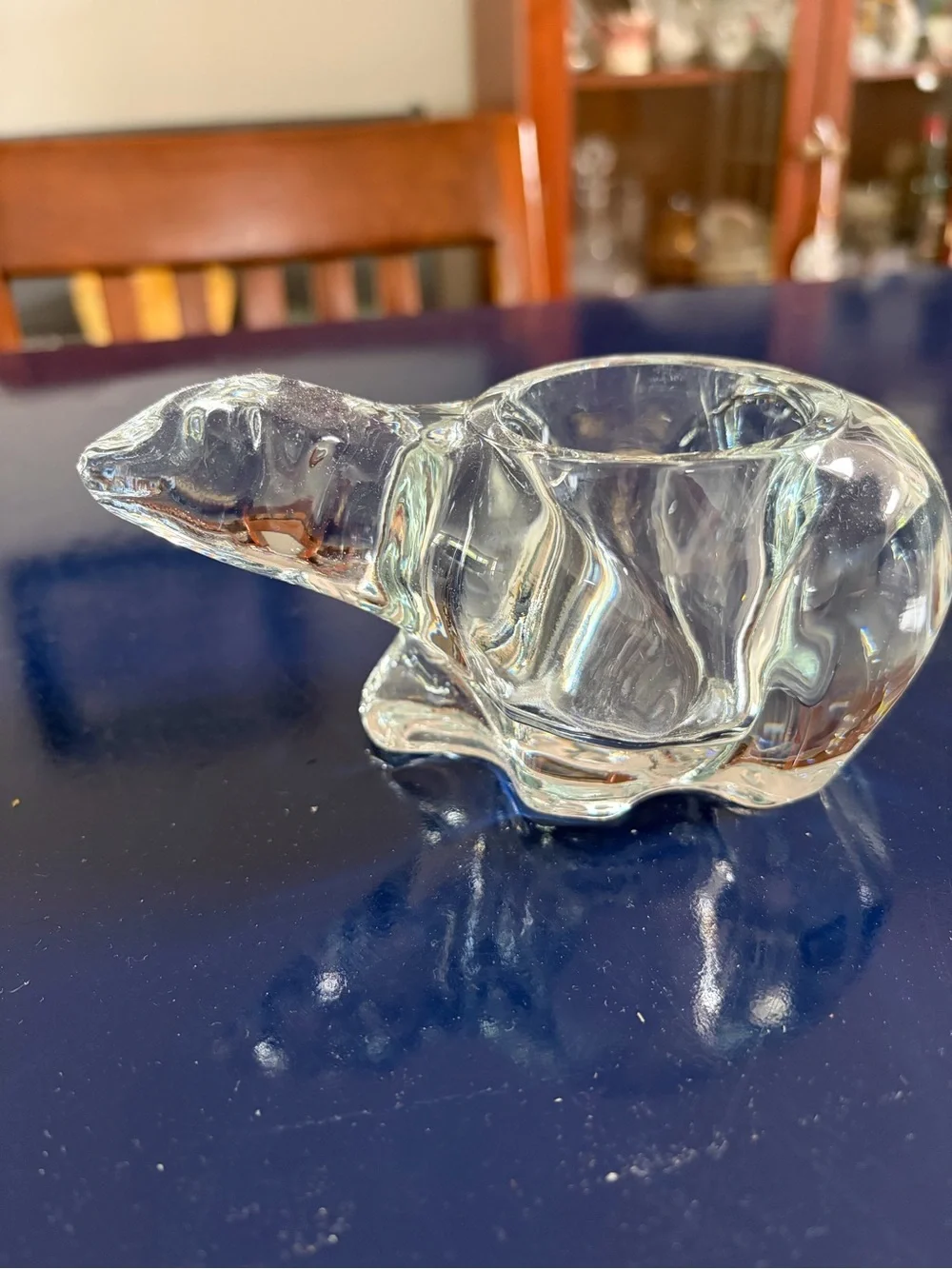 Indiana Glass Clear Polar Bear Votive Tea Light Candle Holder